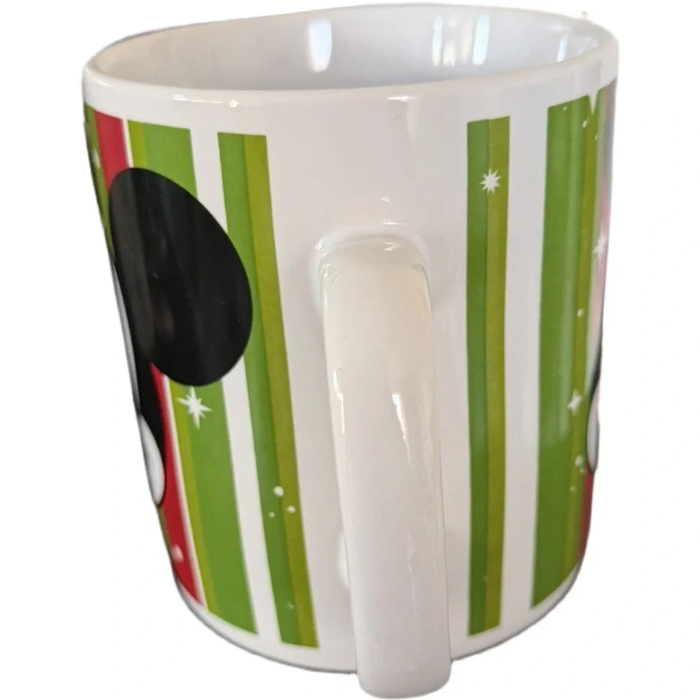 Mickey XL 24 Ounce Coffee Mug Holiday Scarf Disney Striped Drinking Cup
